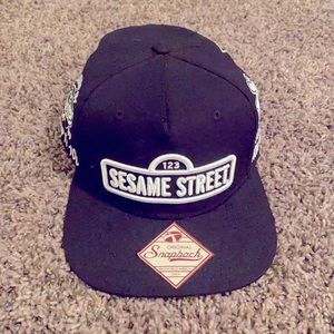 Black Sesame Street SnapBack Adjustable Sized Hat